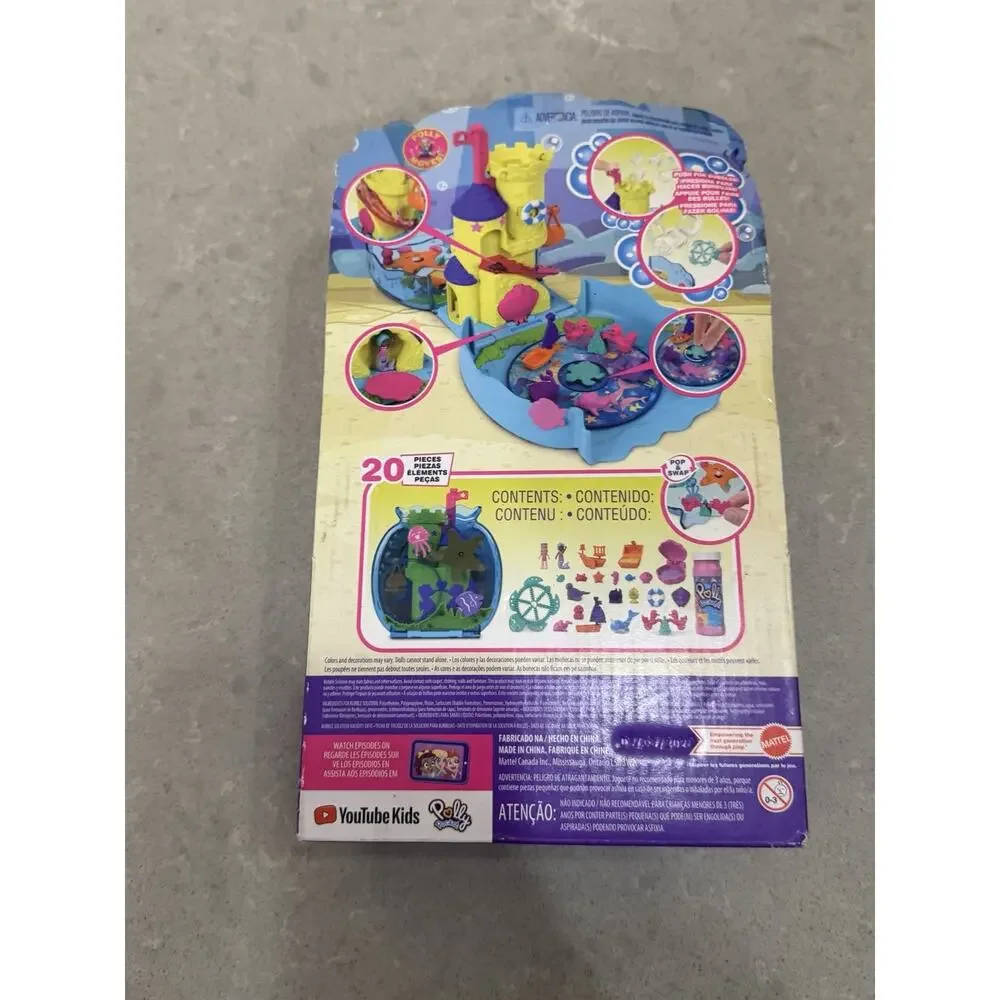 Mattel Polly Pocket Bubble Aquarium Compact 20 Pcs Mini Figured